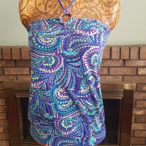 GAP Halter Tube Top Medium Purple Blue